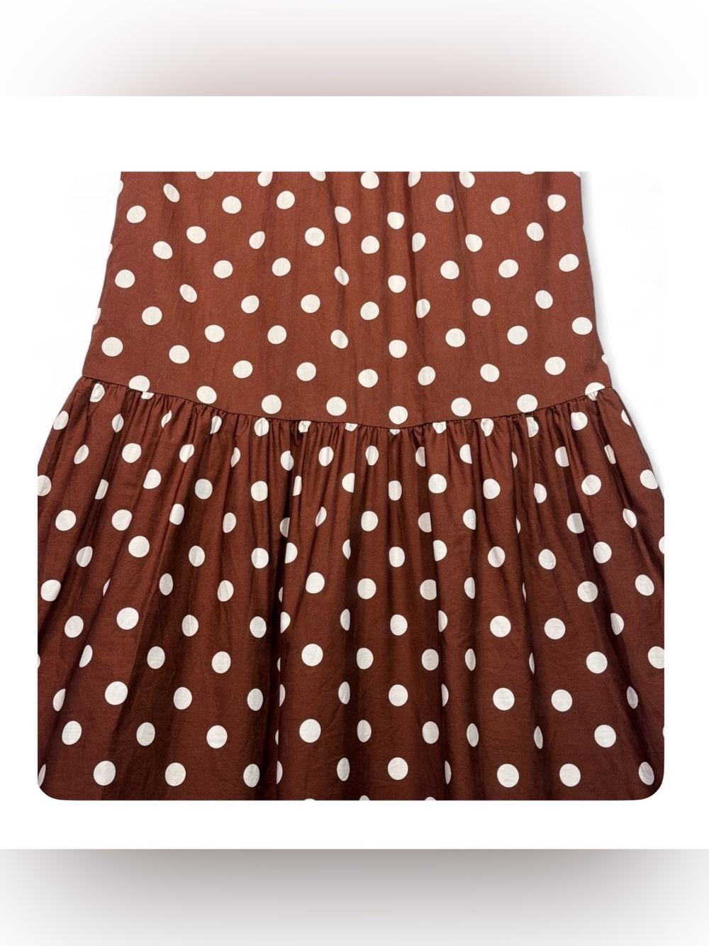 ANTHROPOLOGIE MAEVE Women’s Halter Drop Waist Polka Dot Print Midi Dress Size XS - Picture 10 of 13